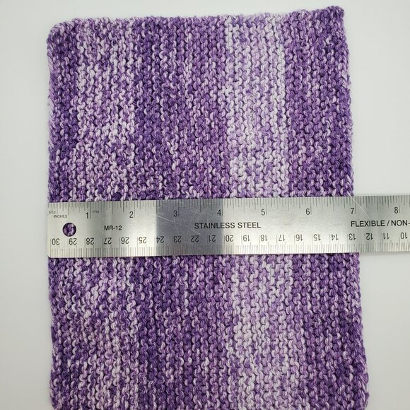 Knit Dish Rags Wash Rags Cotton/Polyester Blend Set of 4 Violet Splash 9.5 x 7 - Picture 4 of 4